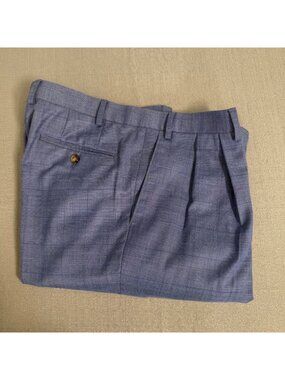 Ralph Lauren Blue Glen Plaid Mens Dress Pants Formal Preppy Office 36W x 32L